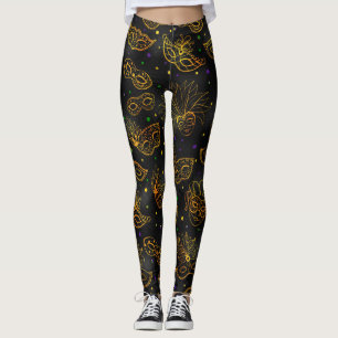Leggings Mardi Gras Leggings, Motif Mardi Gras Mask