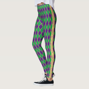 Leggings Mardi Gras   Motif arlequin   Personnalisé