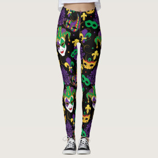Leggings Mardi Gras Motif de carnaval coloré