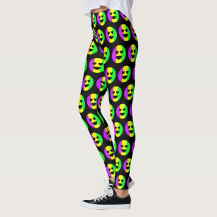 Leggings Mardi Gras New Orleans Mignonne Emoji souriant