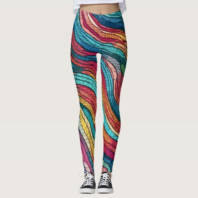 Leggings Marée mosaïque (Devant)