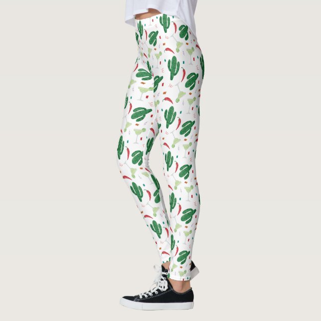 Leggings Margaritas et Chili Peppers Fiesta Thème (Gauche)