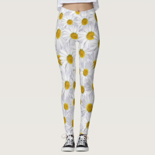 Leggings marguerites blanches