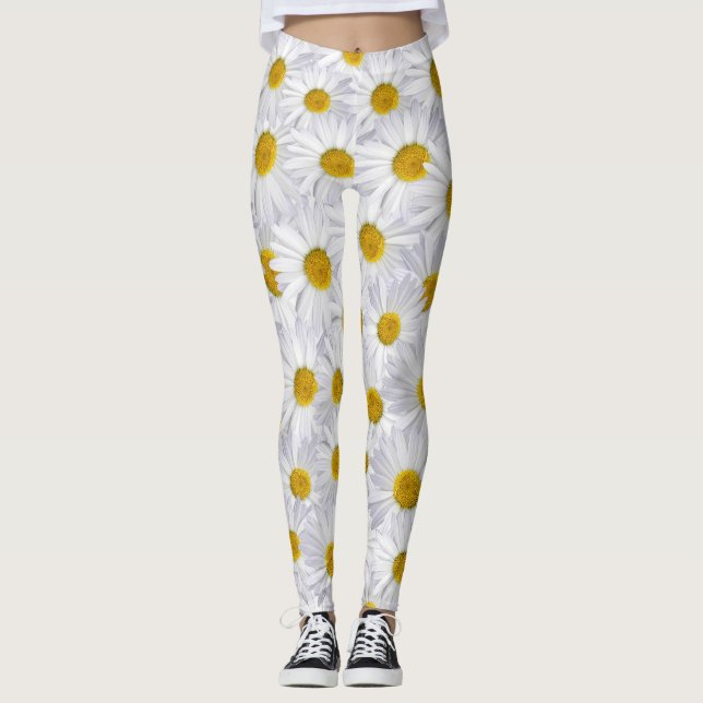 Leggings marguerites blanches (Devant)