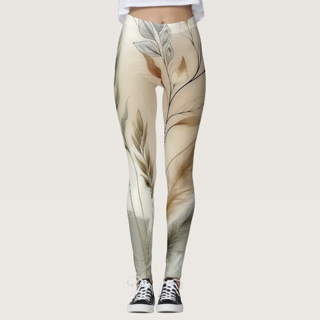 Leggings Mariage Bohème Botanique Moderne à la Végétation É (Devant)