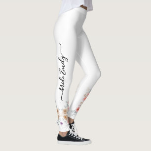 Leggings Mariée blanche florale & demoiselles d'honneur