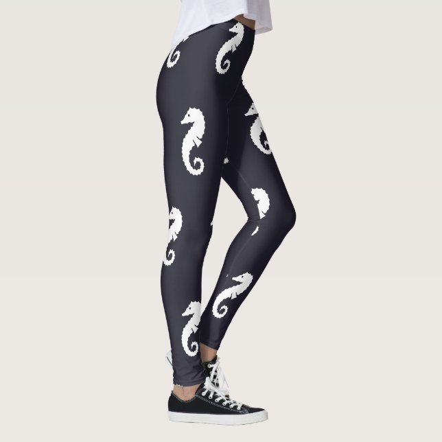 Leggings marine bleu et blanc SEAHORSE nautique (Droite)