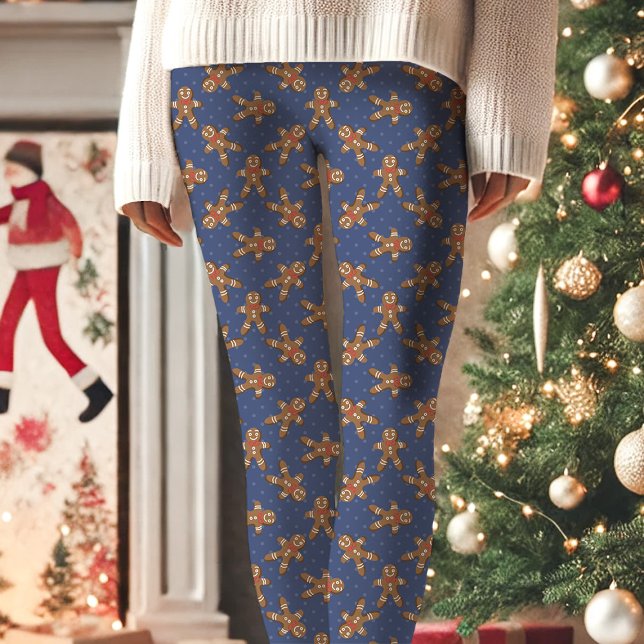 Leggings Marine Bleu pain d'épices homme Polka Dot Noël (Créateur téléchargé)