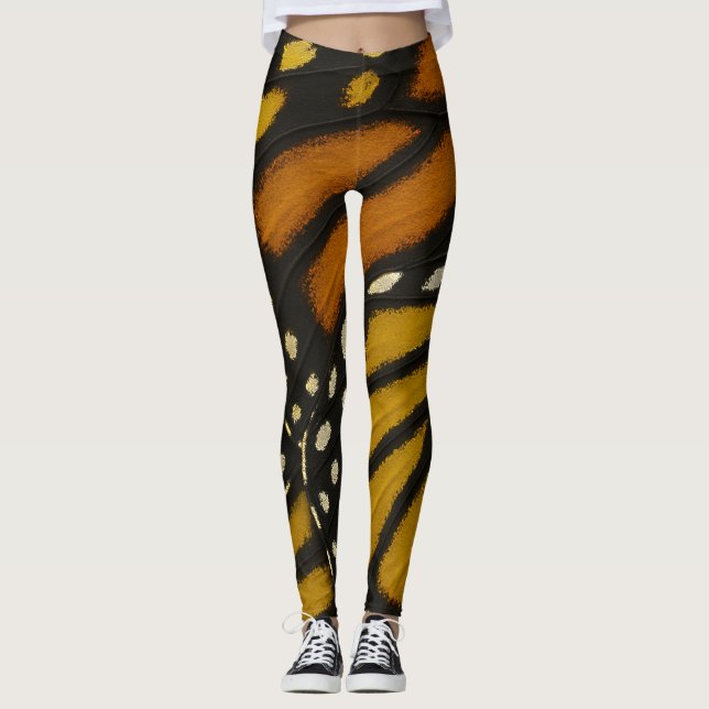 Leggings Mariposa Orange & Yellow Monarch Butterfly Wing (Devant)