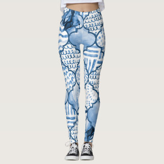 Leggings Marocain géométrique, aquarelle motif sans couture