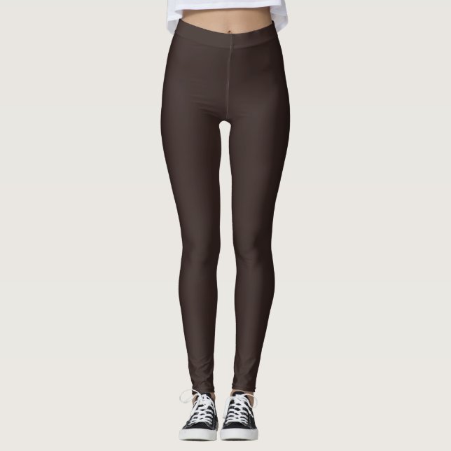 Leggings Marron Chocolat Foncé (Devant)
