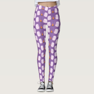 Leggings Marshmallows mignons roses par dessin animé sur le