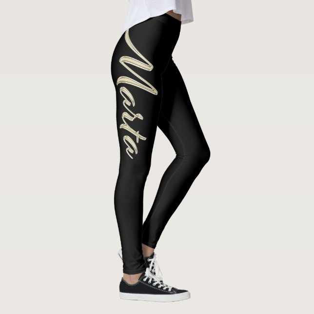 Leggings Marta or blanc Handwriting Tuyau (Droite)