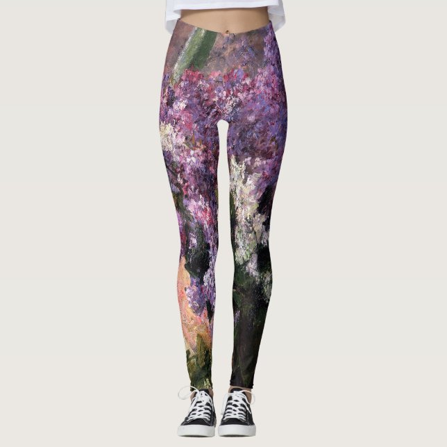 Leggings Mary Cassatt - Lilas dans une fenêtre (Devant)