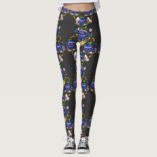 Leggings Mascotte de forme physique Myrtille Sauter Éclatem (Devant)
