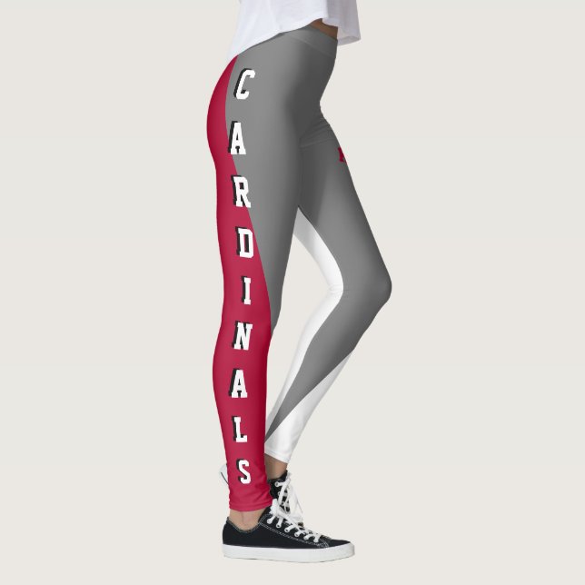 Leggings Mascotte de l'équipe et du ventilateur rouge/gris/ (Droite)