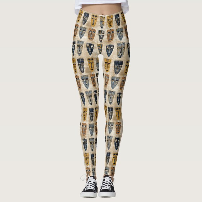 Leggings Masque Tribal Motif Boho (Devant)