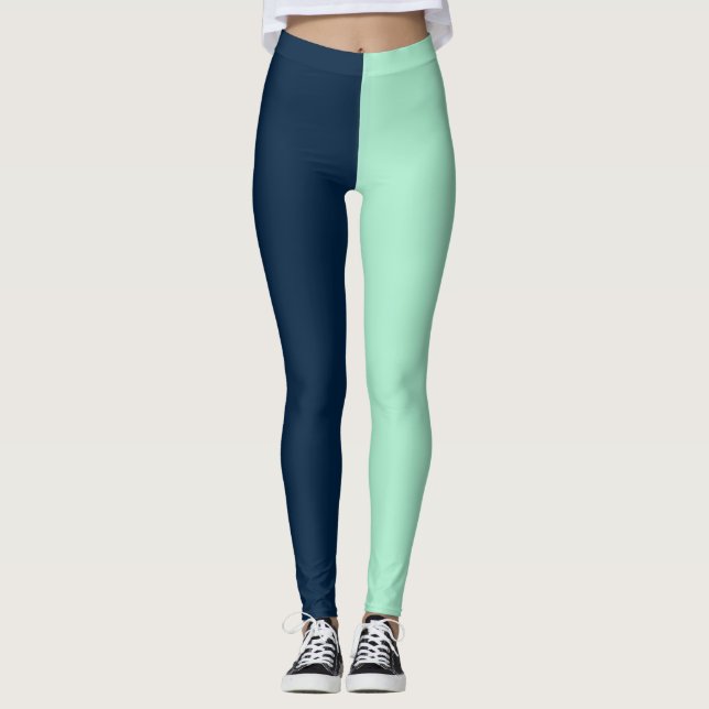 Leggings Matelot Bleu et Menthe (Devant)