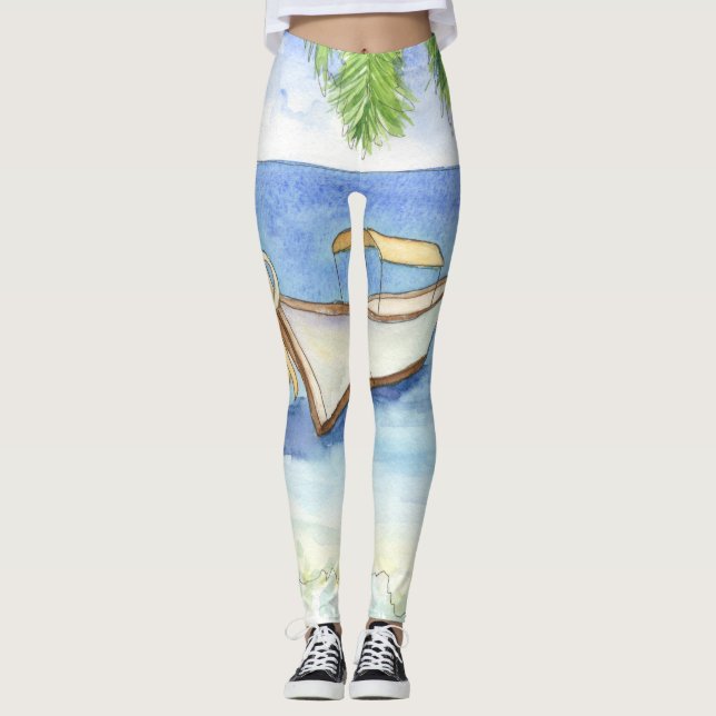 Leggings Matin à Bali Aquarelle (Devant)
