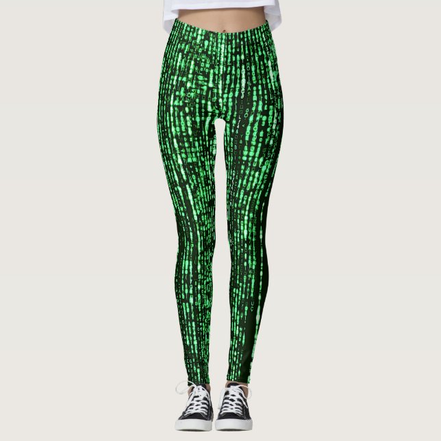 Leggings Matrix code Be a warrior againt the system  (Devant)