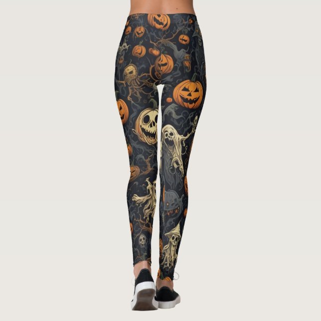 Leggings Matte Éffrayant Citrouille Ghost (Dos)