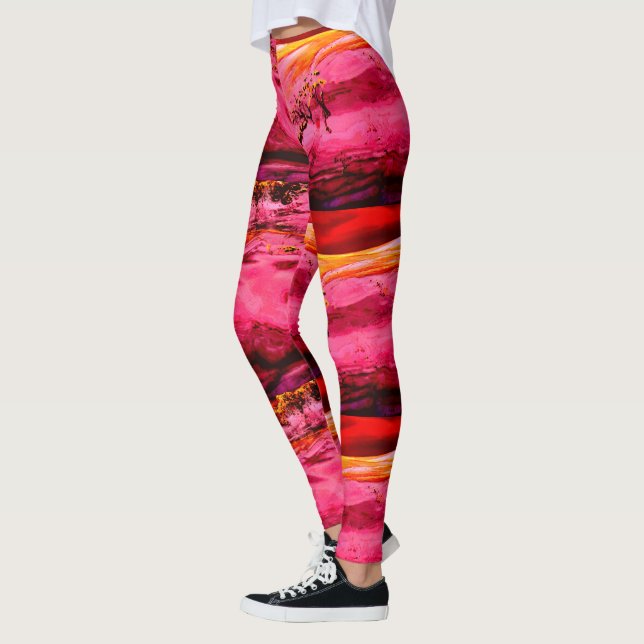 Leggings Maui vagues Thunder_Cove rose/rouge (Gauche)