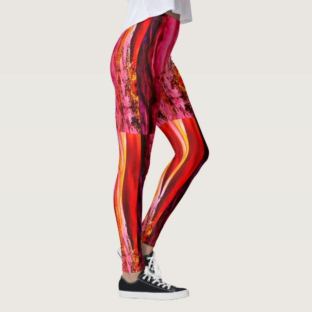 Leggings Maui vagues Thunder_Cove rose/rouge rayé (Droite)