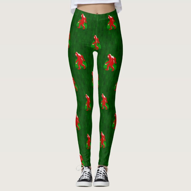 Leggings mauvais xmas bigfoot yeti (Devant)