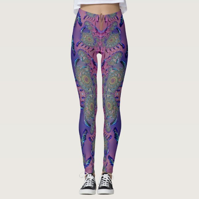 Leggings ~mauve bleu vert 3D ~ Originaux (Devant)