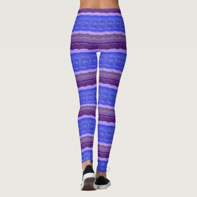 Leggings Mauve Et Bleu (Dos)