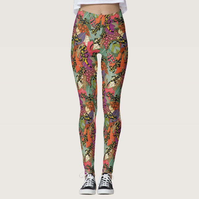 Leggings maximalist salamander forest (Devant)