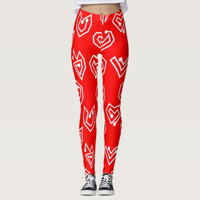 Leggings Mazes de la Saint Valentin blanche (Devant)