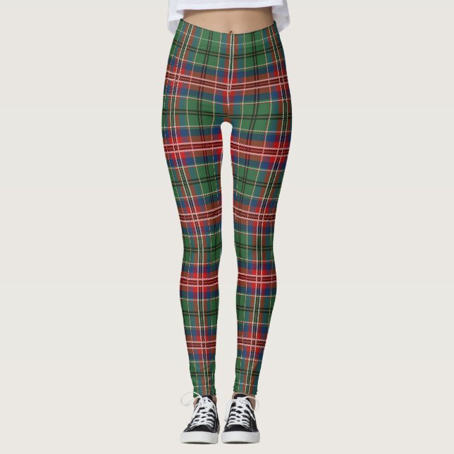 Leggings McCulloch Plaid Tartan Scottish Clan Motif (Devant)