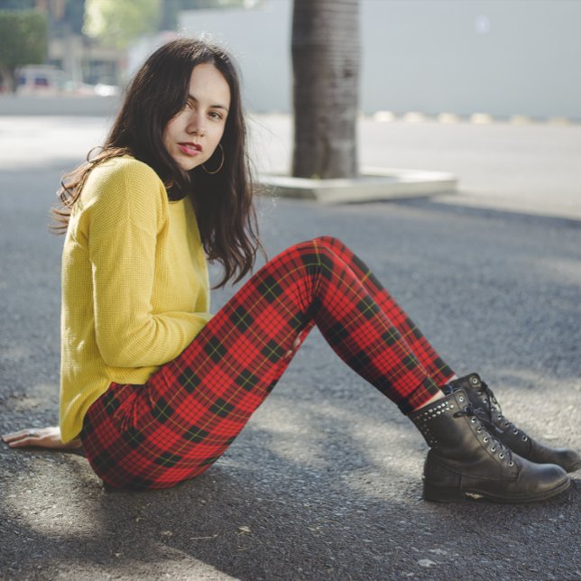 Leggings McQueen Tartan rouge noir (Créateur téléchargé)