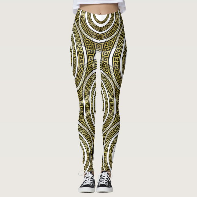Leggings Méandre de clé grecque dans Artdeco de symétrie gé (Devant)