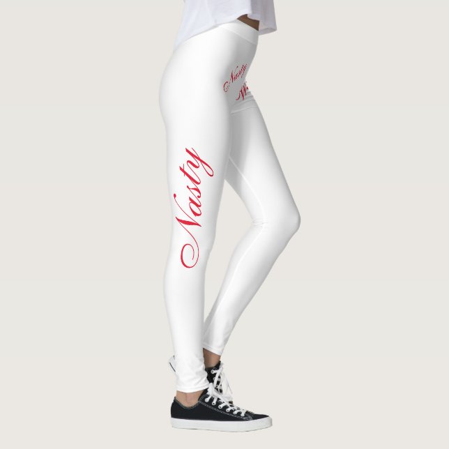 Leggings méchant en rouge sur blanc (Droite)