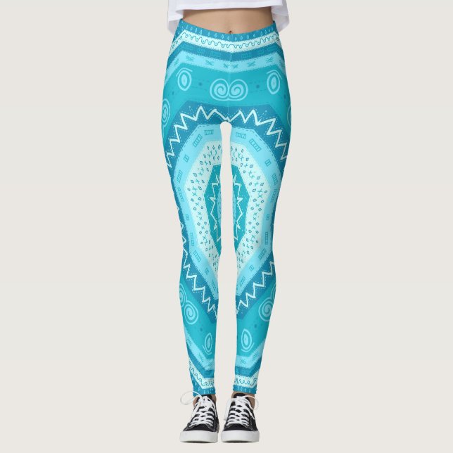 Leggings Médaille Ciel Bleu Lumineux (Devant)