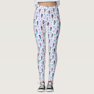 Leggings Médecins mignons et infirmières avec nouveau-nés