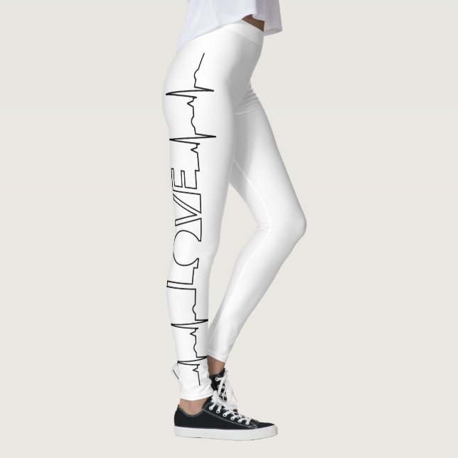 Leggings Médicale Amour Coeur Beat Nurse Fun Valentine (Droite)