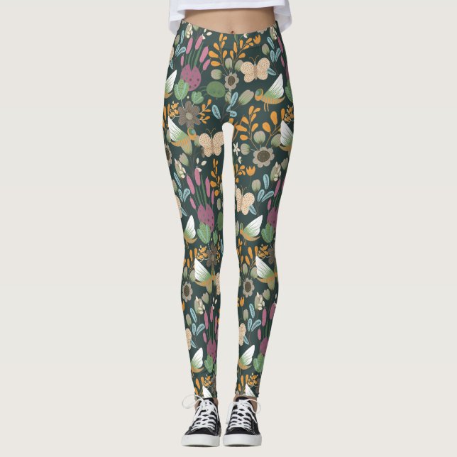 Leggings Meilleur Motif de printemps (Devant)