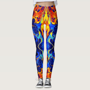 Leggings mélange coloré de peintures néon tourbillonnant su