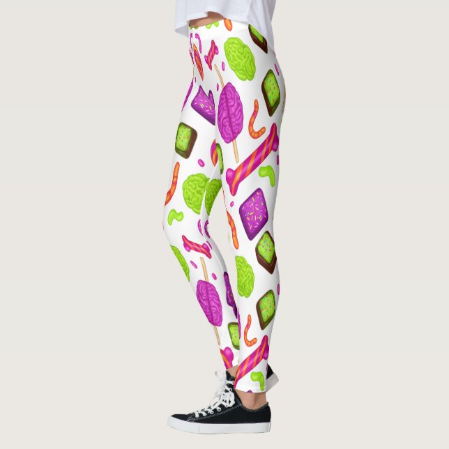 Leggings Mélange de bonbons effrayants de zombies pour Hall (Gauche)