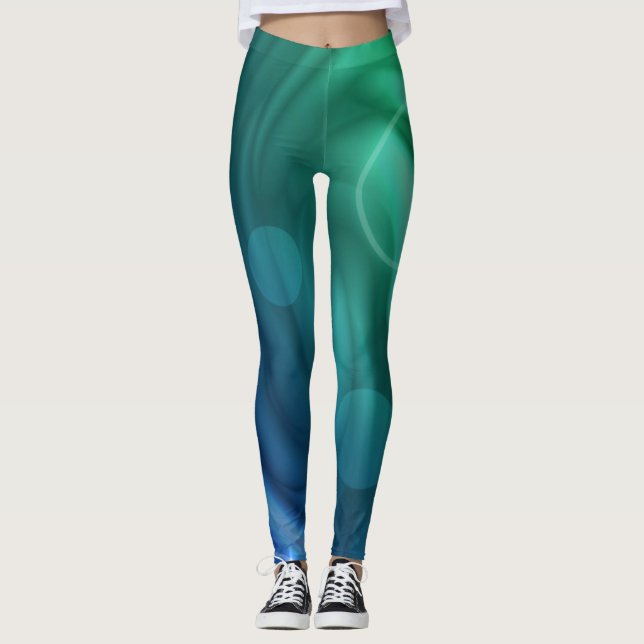Leggings Mélange De Couleurs Bleu Et Vert Doux Vortex (Devant)