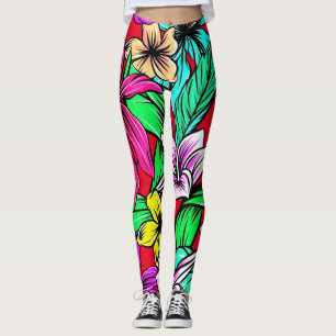 Leggings Mélange de fleurs tropicales Thunder_Cove