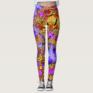 Leggings Mélange incongru coloré de fractale