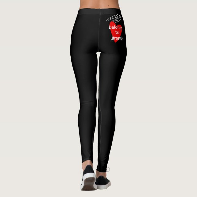 Leggings Mème Cul Chaud - Nom Personnalisé Noir (Dos)