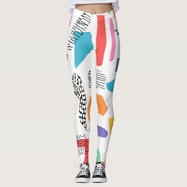 Leggings Memphis Art : Grunge Surface Design (Devant)