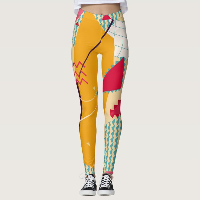 Leggings Memphis Mood : Tendance géométrique rétro (Devant)