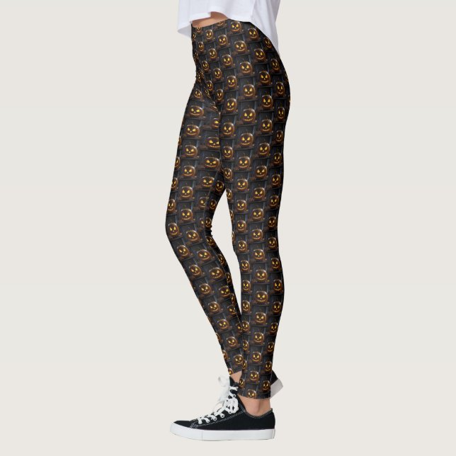 Leggings Menacer Citrouille Halloween, (Gauche)