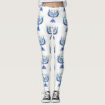 Leggings menorah à fleurs hanoukka<br><div class="desc">"menorah fleurie hanoukka",  "menorah florale",  "hanoukka violet",  "hanoukka rose",  "hanoukka menorah",  "hanoukka menorah heureux",  "channukah",  "hanoukka fleoral",  Hanoukka", </div>